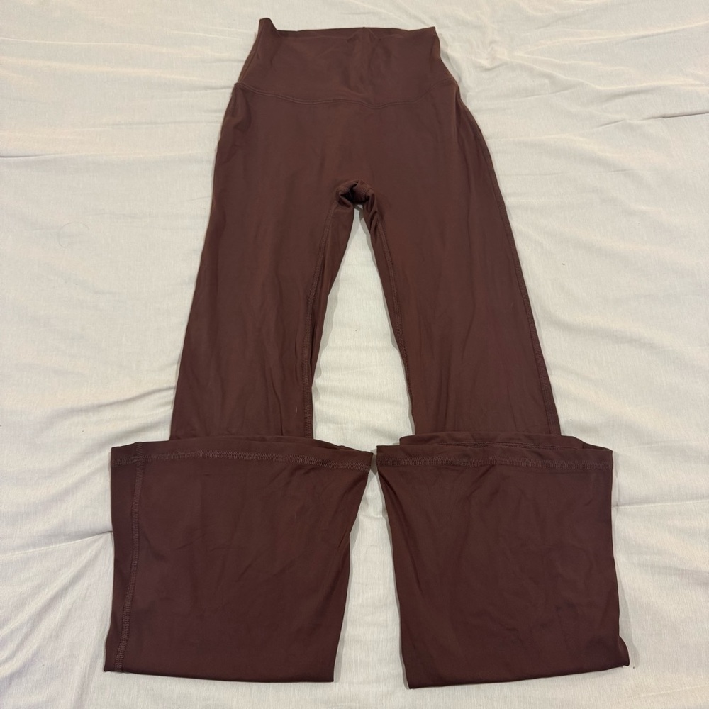 Pink Lily High-Waisted Flare Leggings Brown Size Small